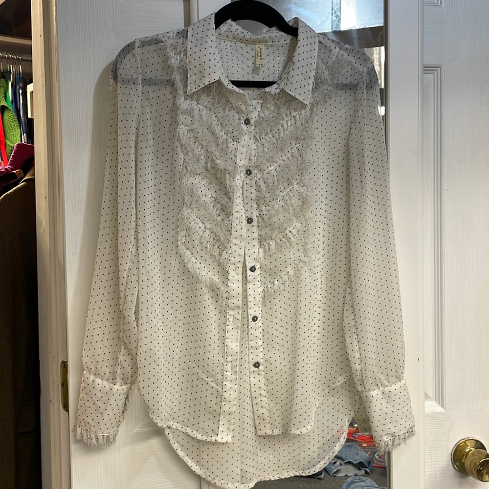Free People button down chiffon blouse